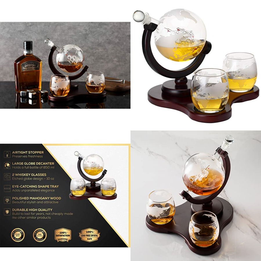 Whiskey Globe Decanter Set wit - Decanter Globe Set 리뷰 및 가격