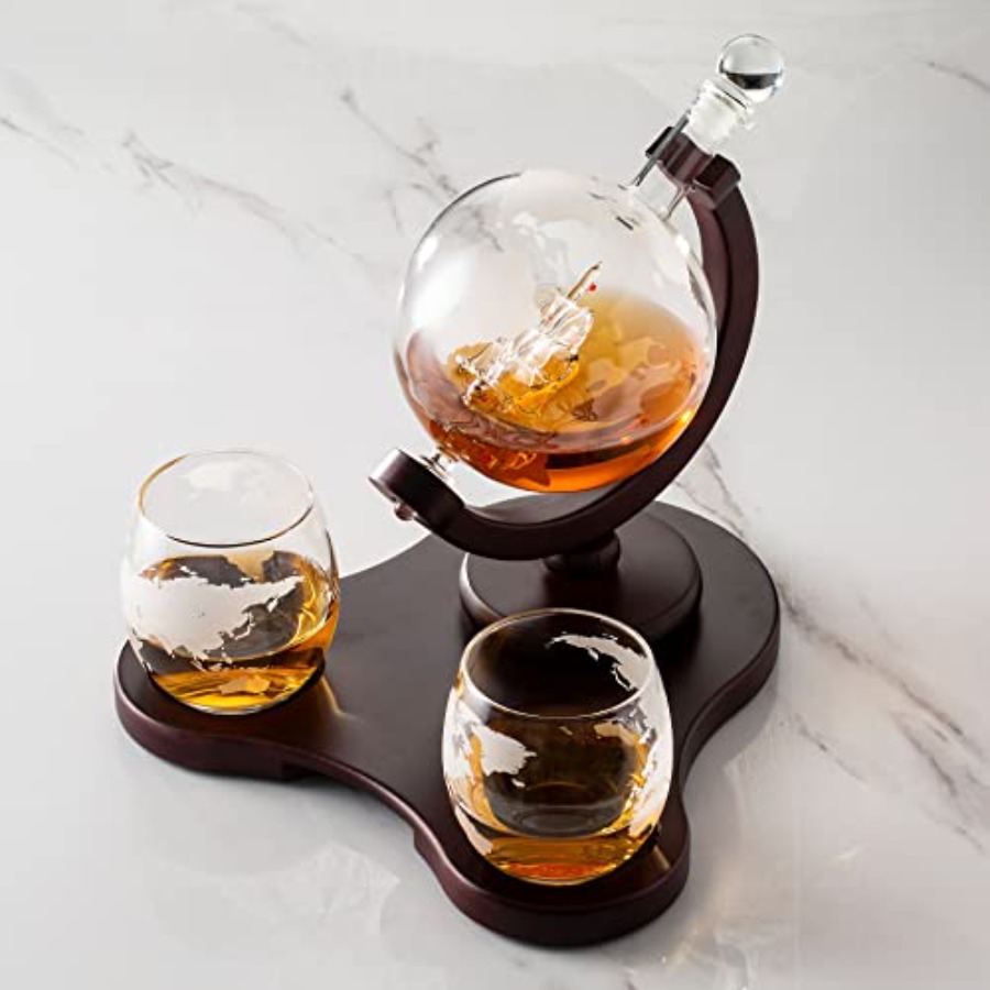 Whiskey Globe Decanter Set wit - Decanter Globe Set 리뷰 및 가격
