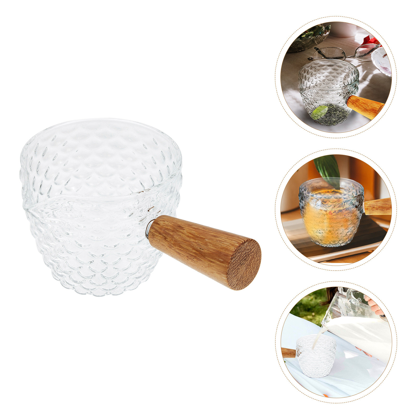 Hammered Glass Milk Pitcher Co - Home Bar Supplies 리뷰 및 가격