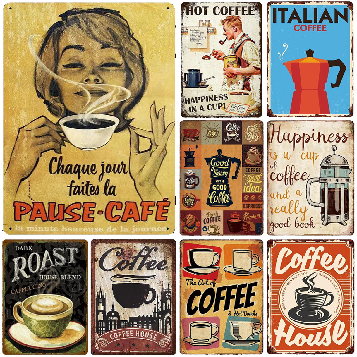 Metal Tin Signs Italian Coffee - Home Bar Cafe 리뷰 및 가격